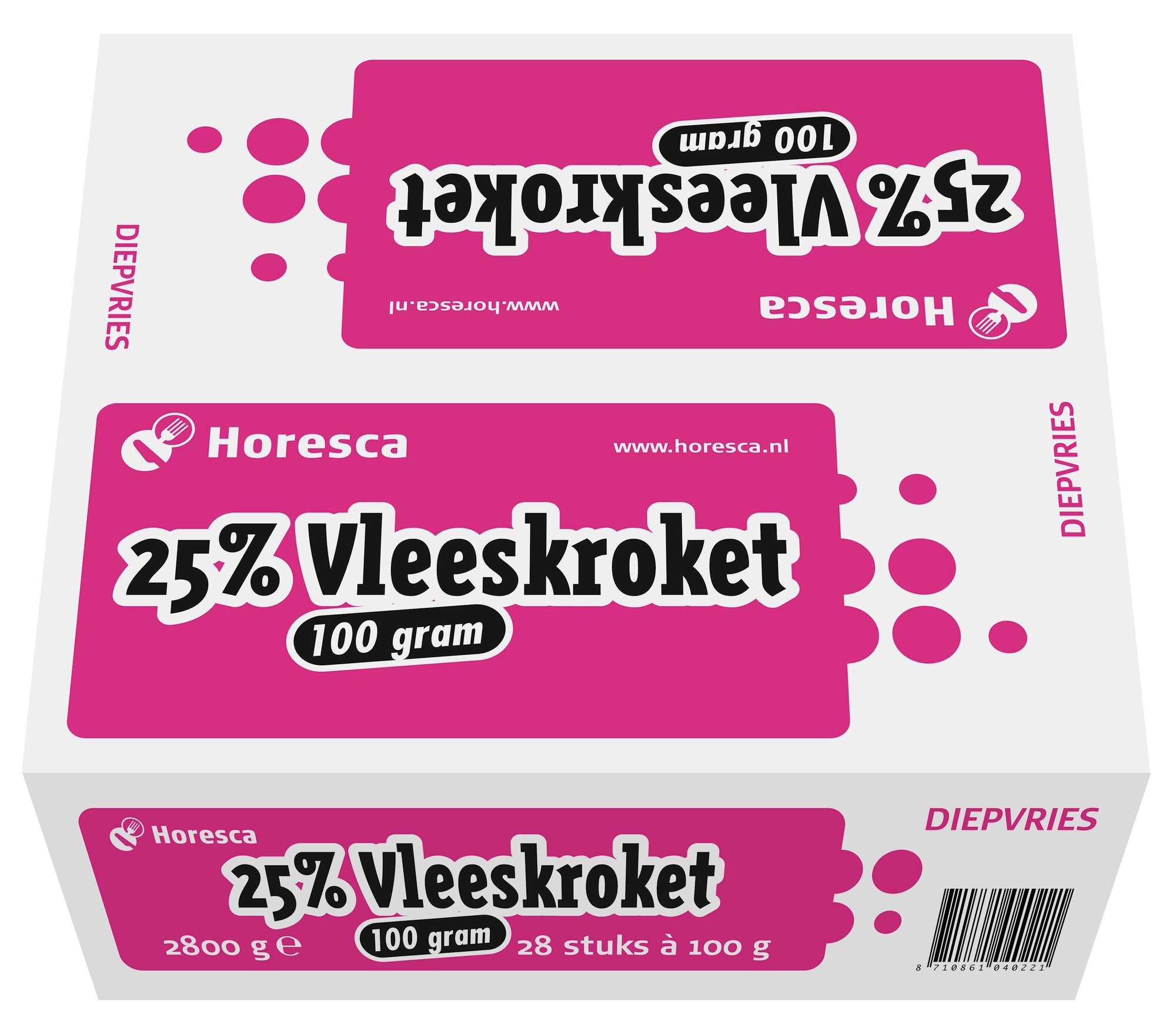 24378 Vleeskroketten extra 25% 28x100 gram