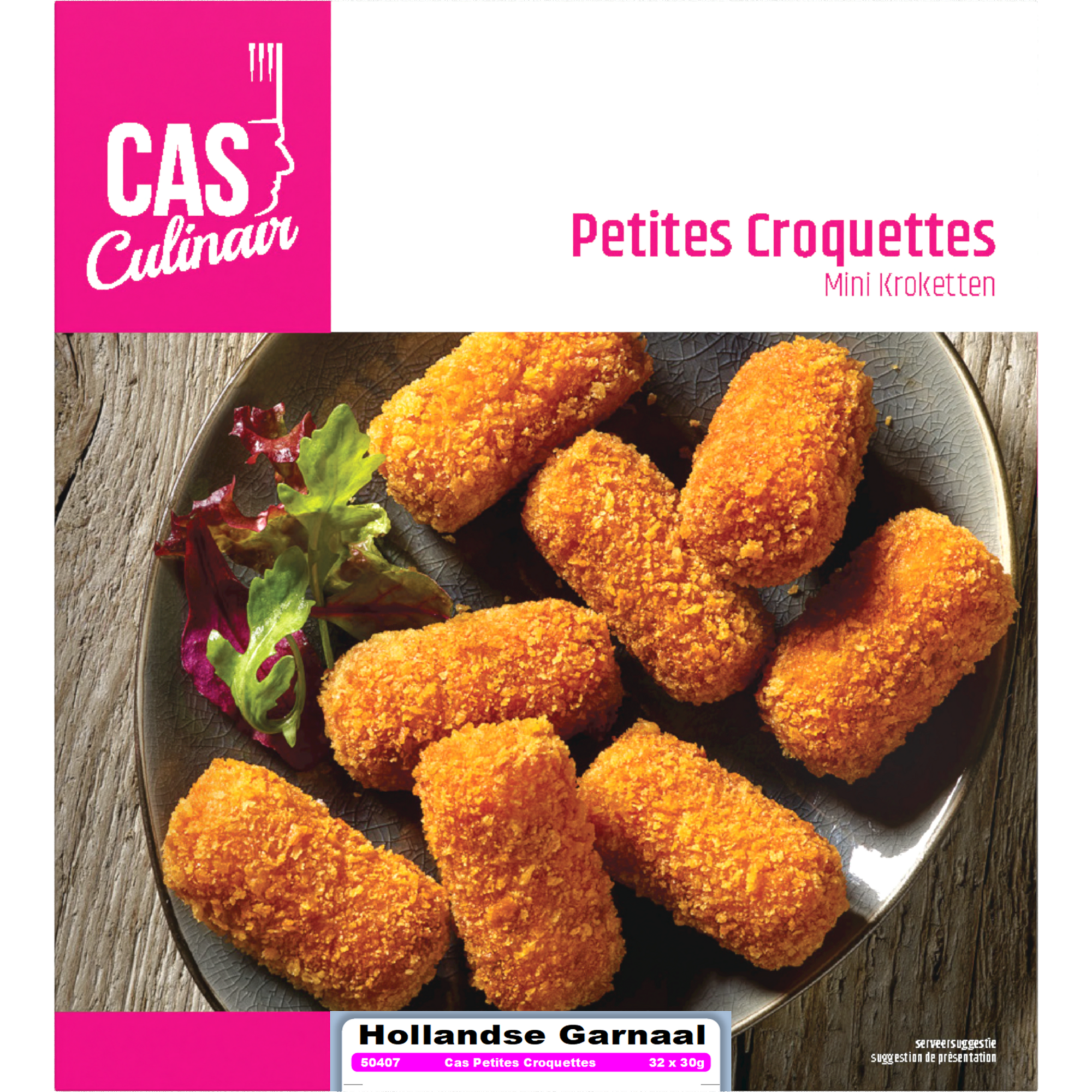 46488 Mini Hollandse garnalen kroket 32x30 gr