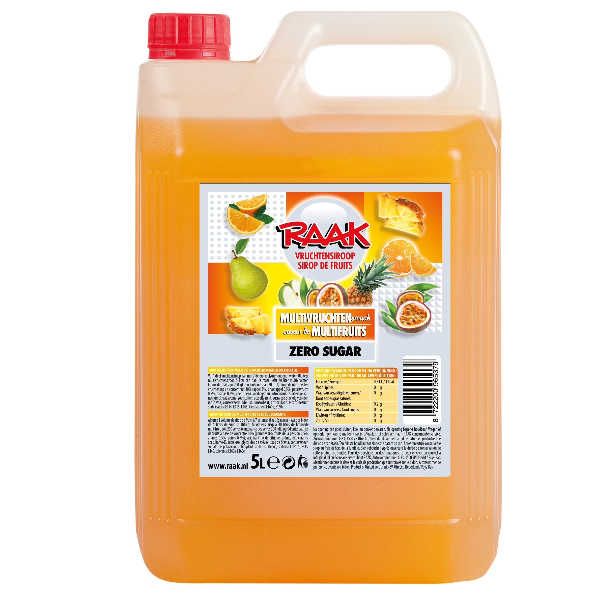 78217 Limonade siroop multivruchten zero 5 liter